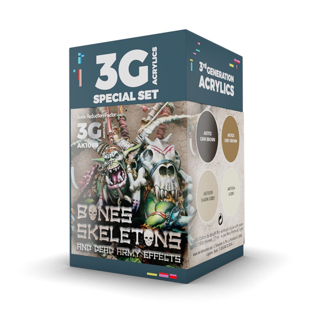 AK Interactive Wargame Color Set. Bones And Skeletons.