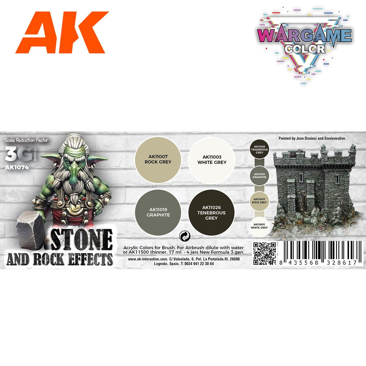 AK Interactive Wargame Color Set Stone And Rock Effects