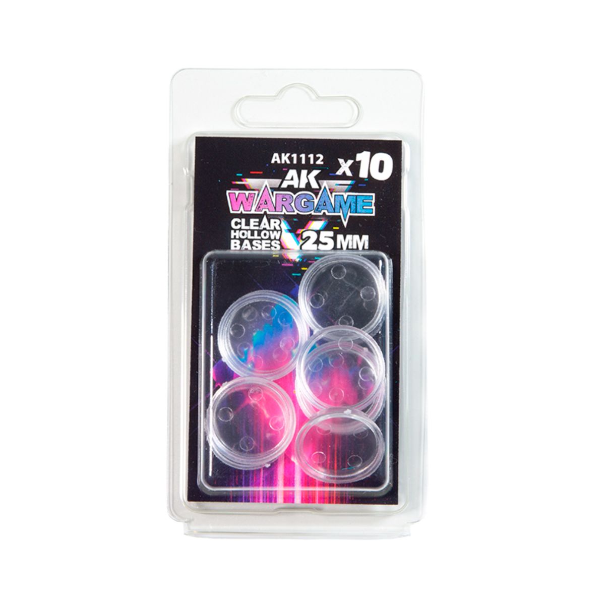 AK Interactive Wargame Plastic Bases CLEAR HOLLOW BASE 25mm - 10 units
