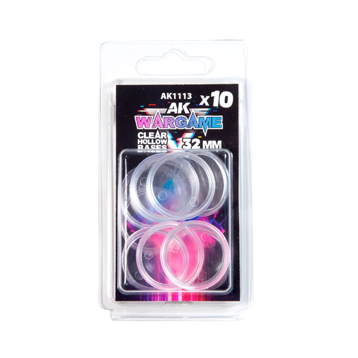 AK Interactive Wargame Plastic Bases CLEAR HOLLOW BASE 32mm - 10 units