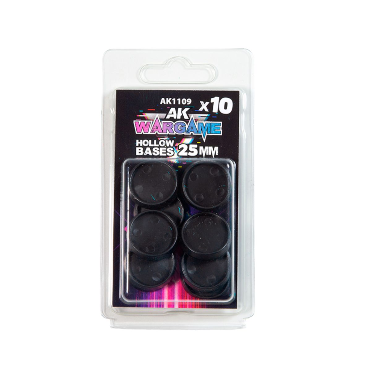AK Interactive Wargame Plastic Bases HOLLOW BASE 25mm - 10 units