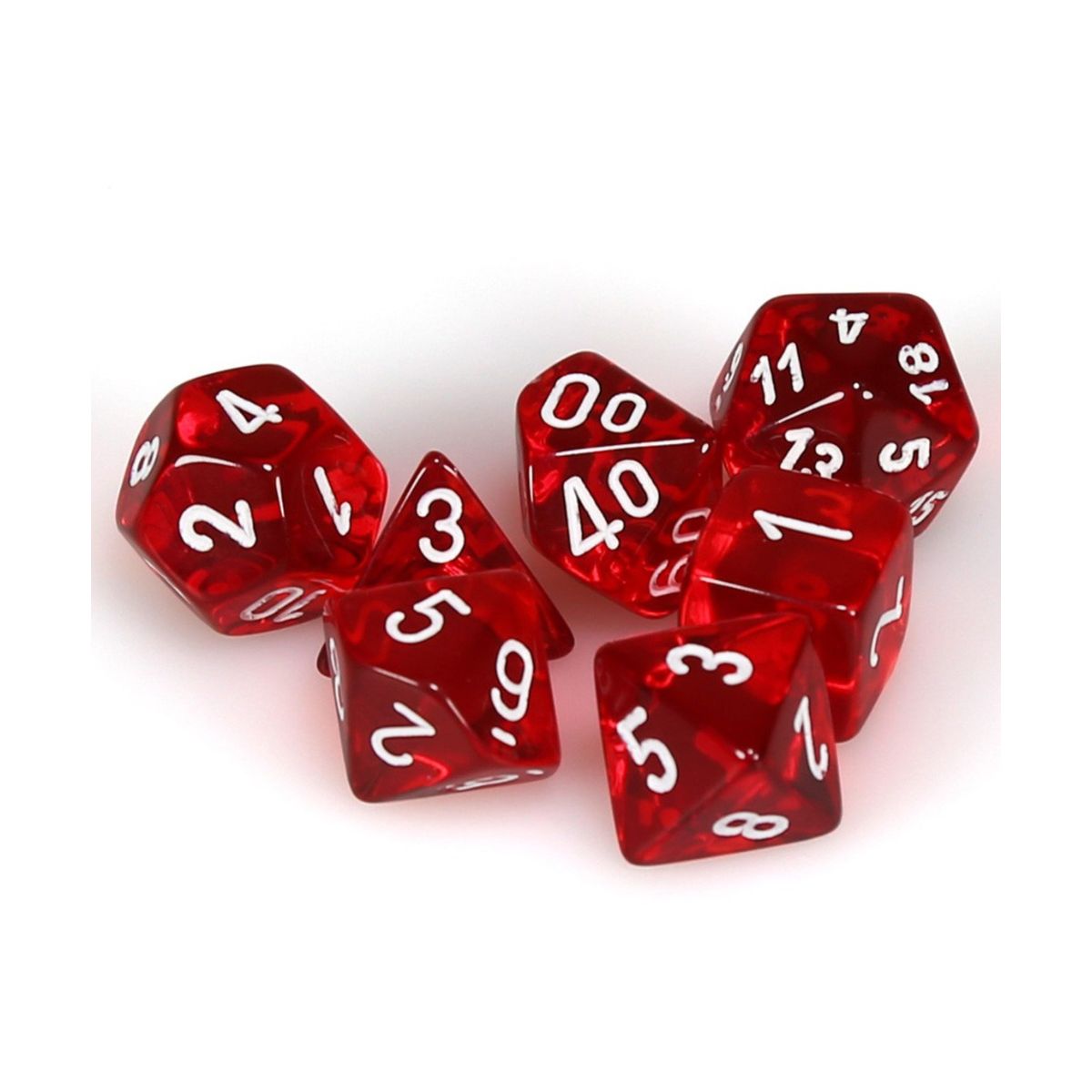 Chessex Polyhedral 7-Die Würfel-Set Opaque - Schwarz/Rot