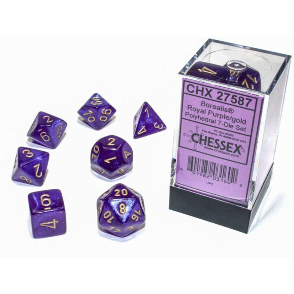 Chessex Polyhedral 7-Die Würfel-Set Opaque - Schwarz/Rot