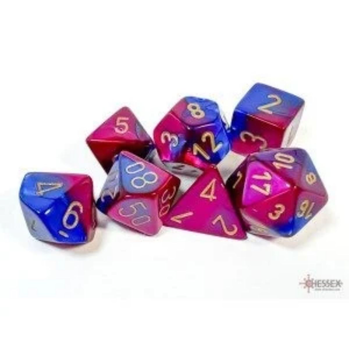 Chessex  Gemini Blue-Purple/gold Polyhedral 7 Dice Set