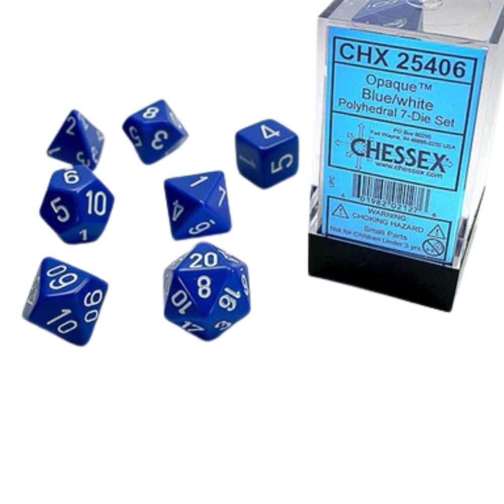 Chessex Polyhedral 7-Die Würfel-Set Opaque - Schwarz/Rot