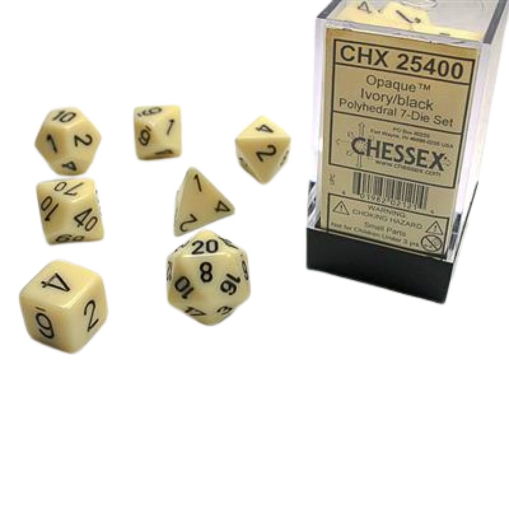 Chessex Polyhedral 7-Die Würfel-Set Opaque - Schwarz/Rot