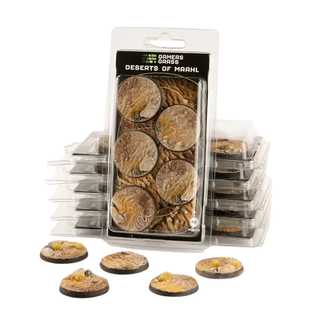 Gamers Grass Deserts of Maahl Bases, Round 40mm (x5)
