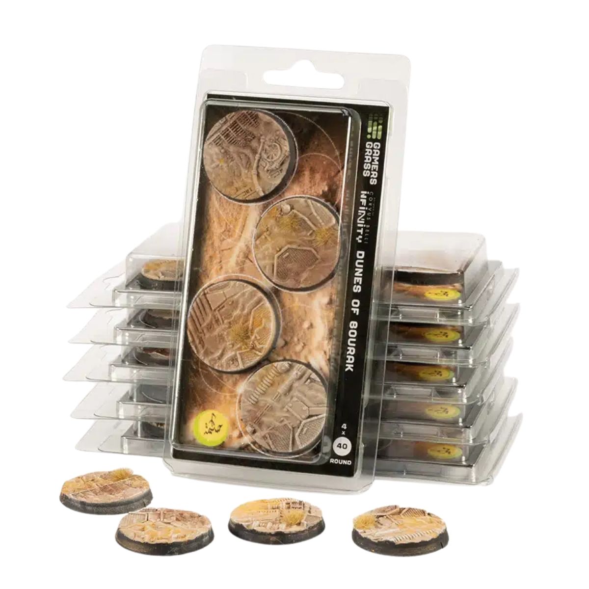 Gamers Grass Dunes of Bourak Bases, Round 40mm (x4)