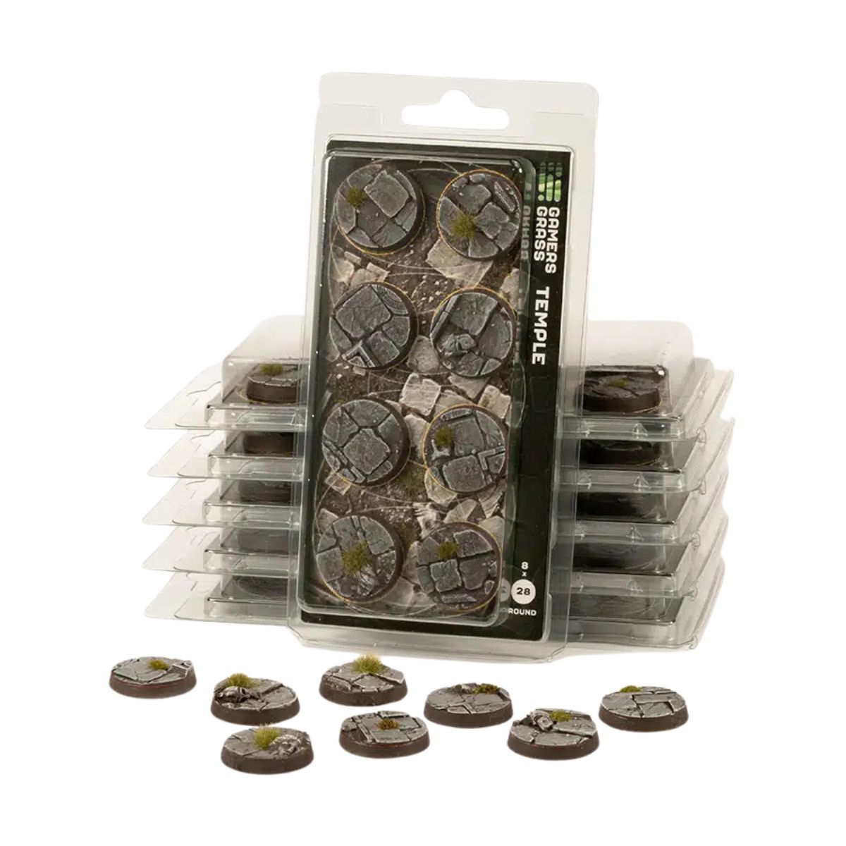 Gamers Grass Temple Bases, Round 28mm (x8)