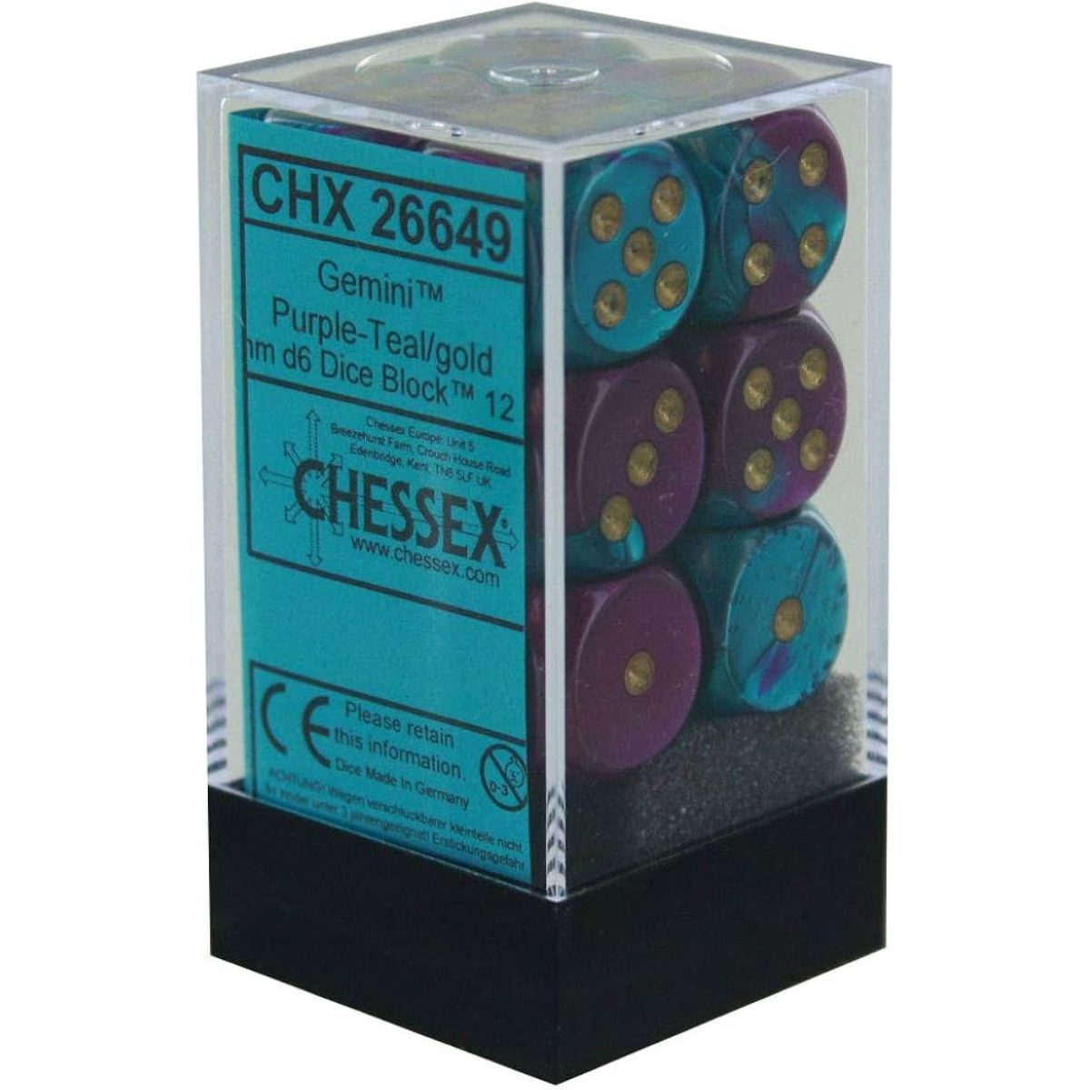Chessex Gemini W6x12 Purple Teal/Gold