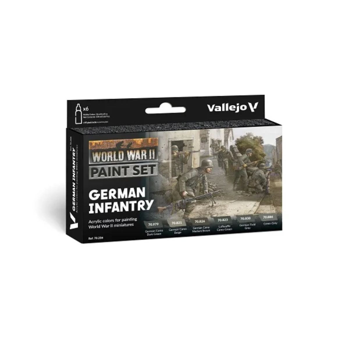 Vallejo Model Color WWII Paint Set German Infantry (6 Farben)
