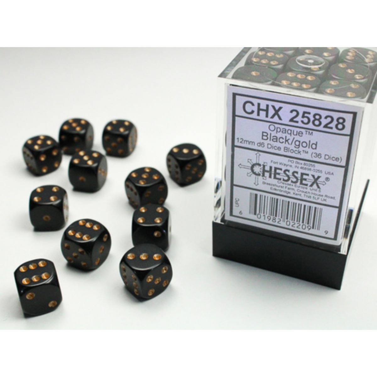 Chessex Opaque W6x36 Black/Gold