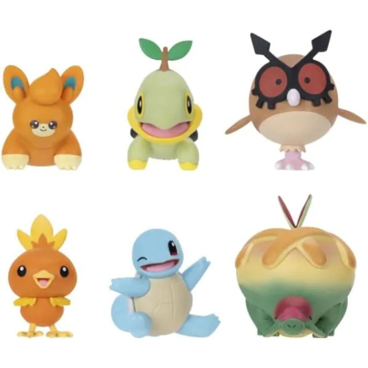 Pokémon Battle Figure Multipack Pawmi Squirtle Torchic Turtwig Hoothoot & Appltun