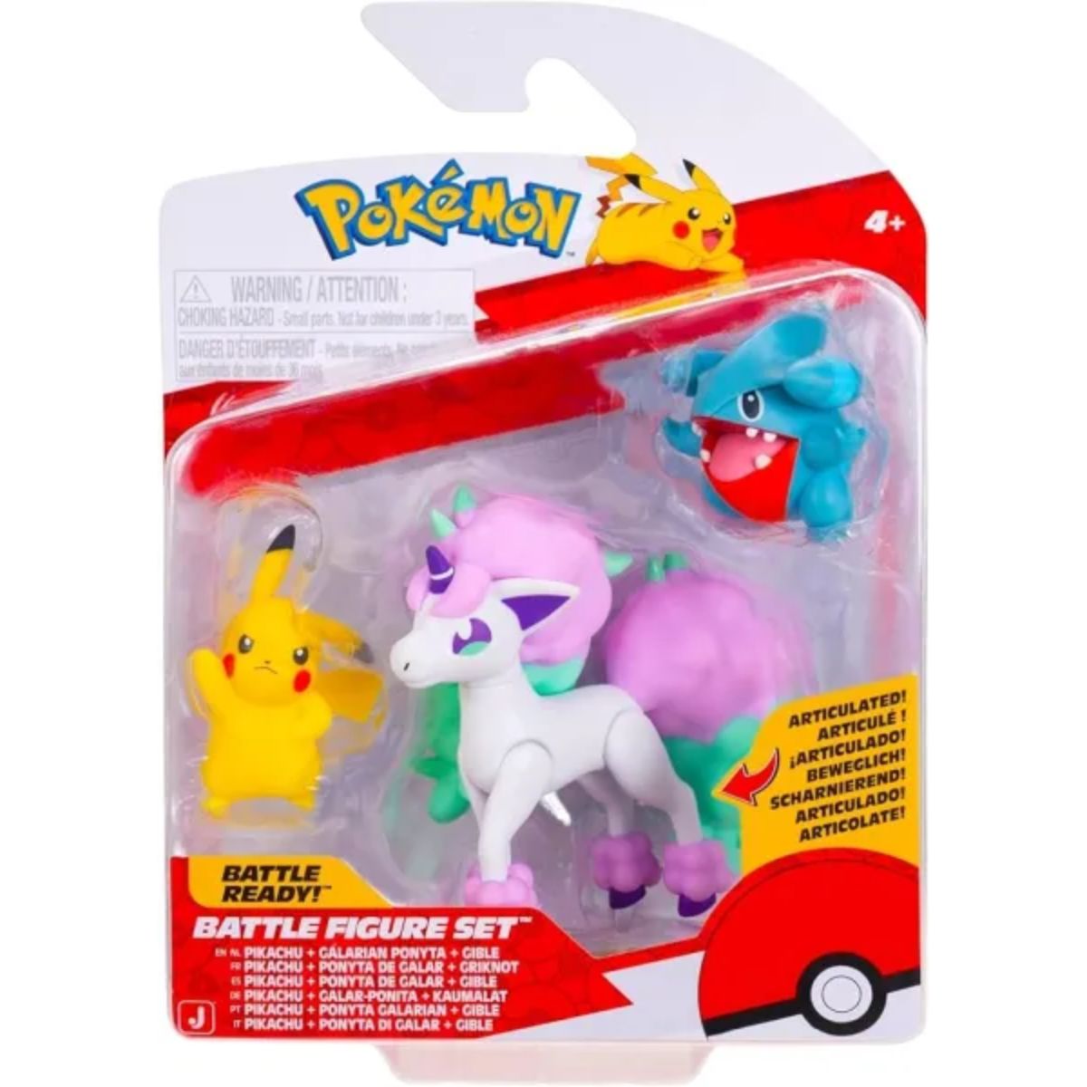 Pokémon Battle Figure Set Gible Pikachu & Galarian Ponyta