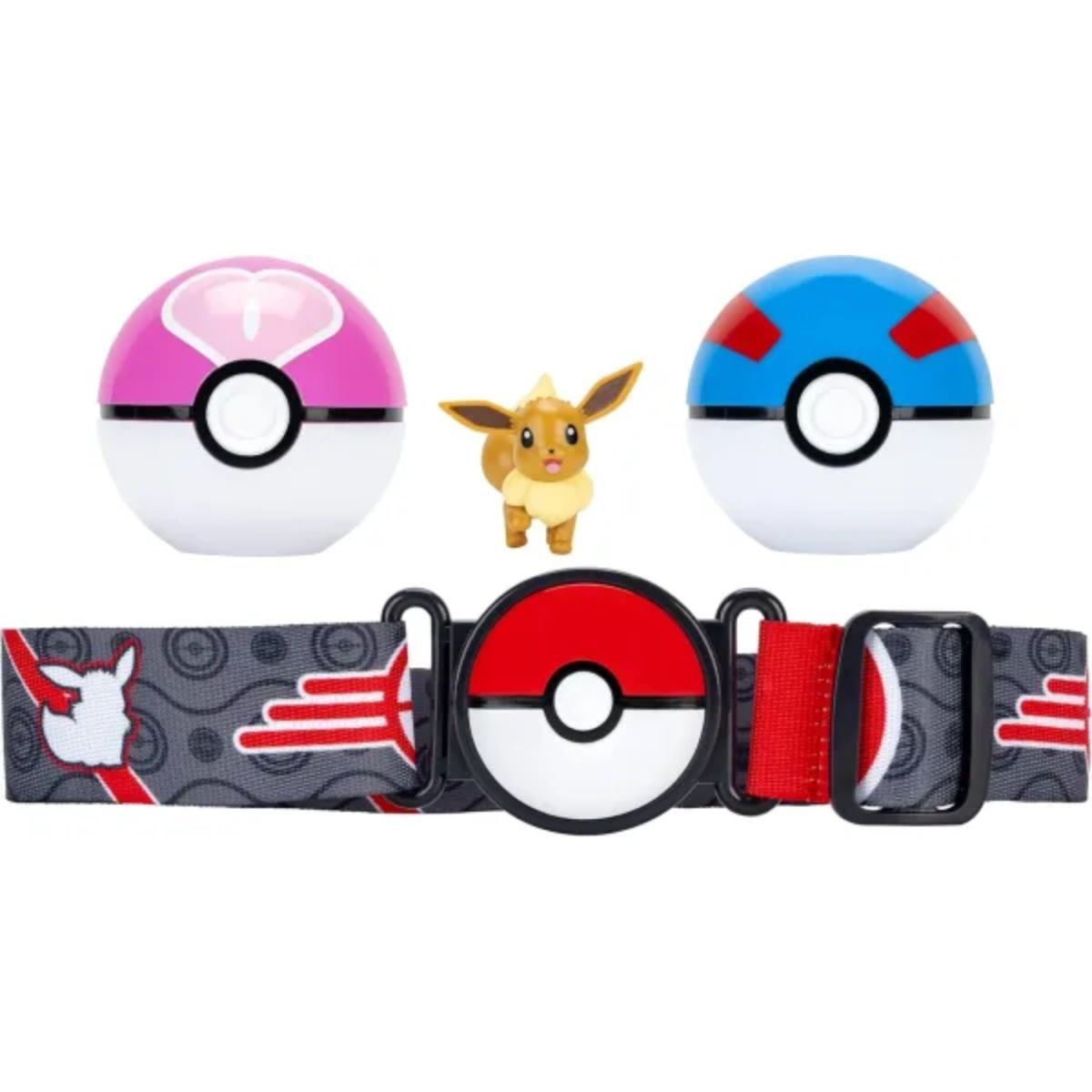 Pokémon Clip 'N' Go Poke Ball Gürtel Set Evoli mit Superball & Sympaball