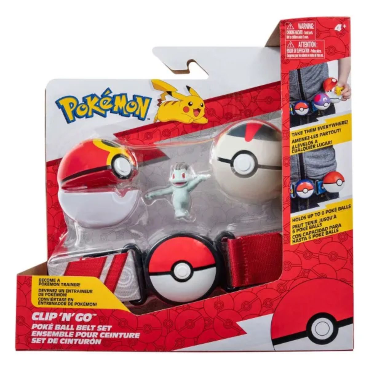 Pokémon Clip 'N' Go Poke Ball Gürtel Set Machollo mit Wiederball & Timerball