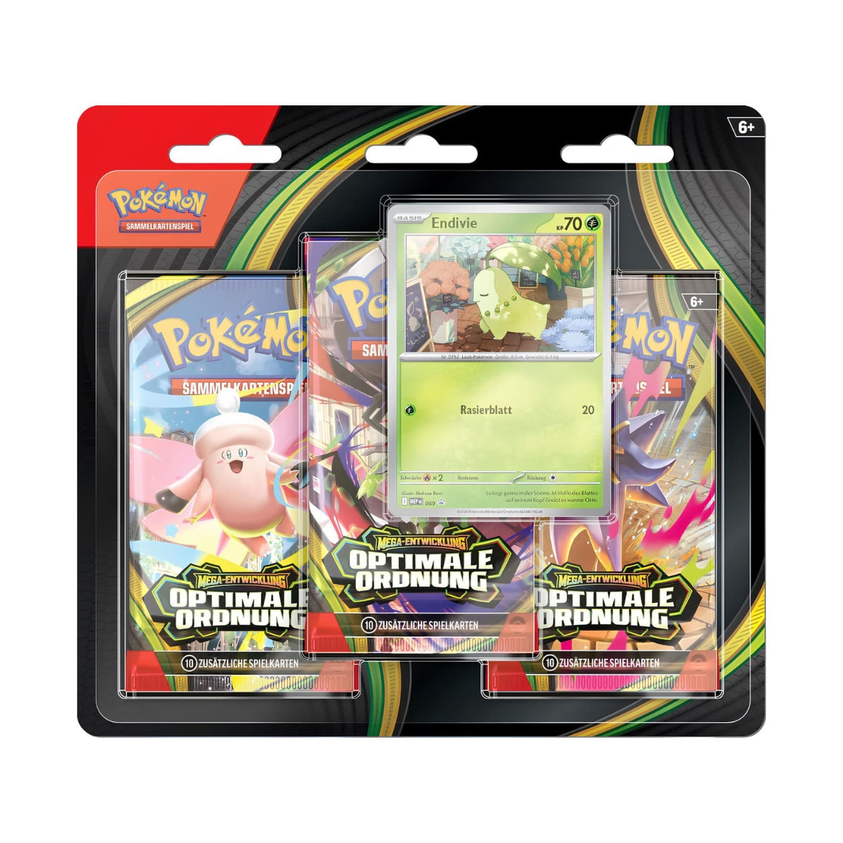 Pokémon Optimale Ordnung 3-Pack-Blister Endivie Deutsch