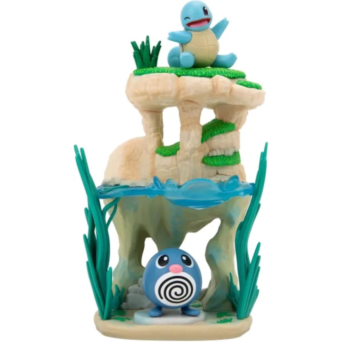 Pokémon Shoreside Lake mit Quapsel & Schiggy Select 6 Environment Figure Pack