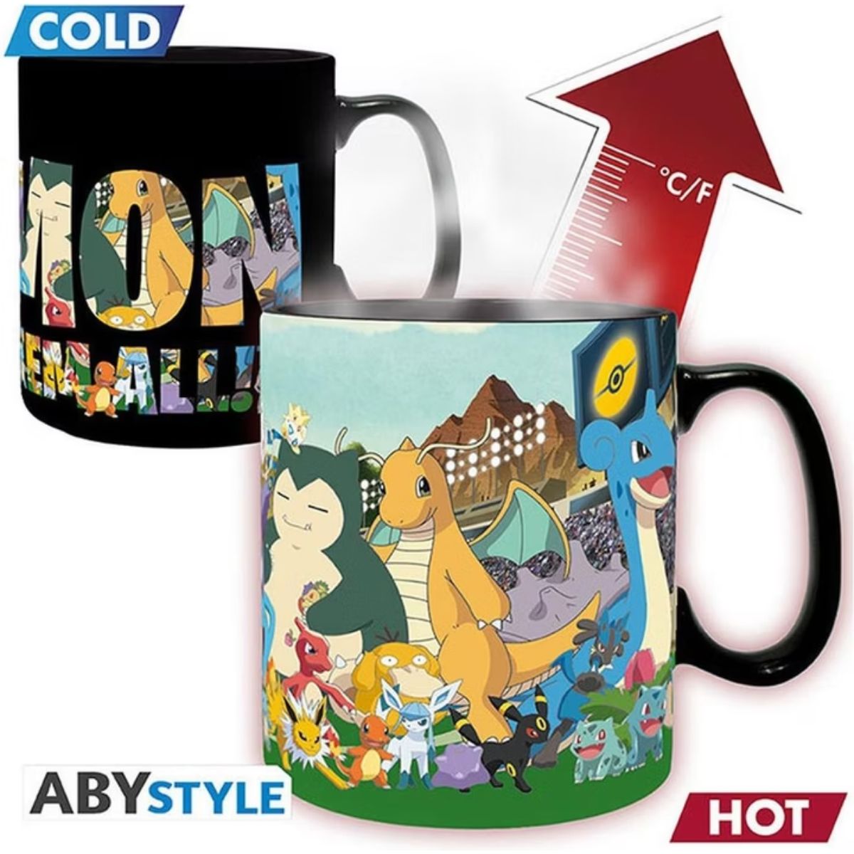 Pokémon Tasse Heat Change-460 ml Gotta Catch'em All