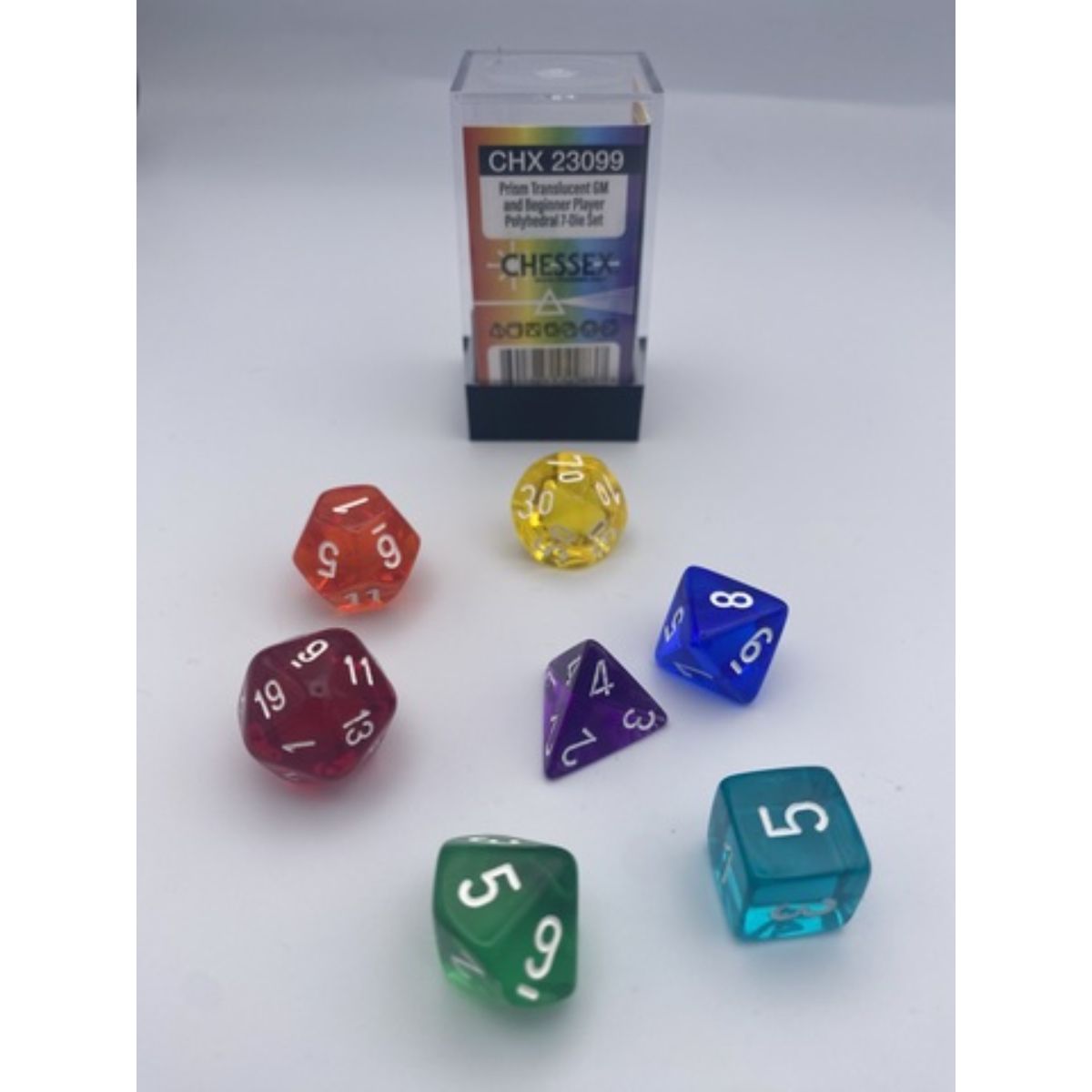 Chessex 7-Würfelset Prism Translucent GM & Beginner Player Polyhedral