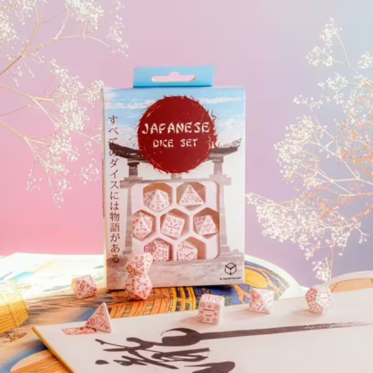 Q-Workshop Cherry Blossoms Petals Japanese Dice Set