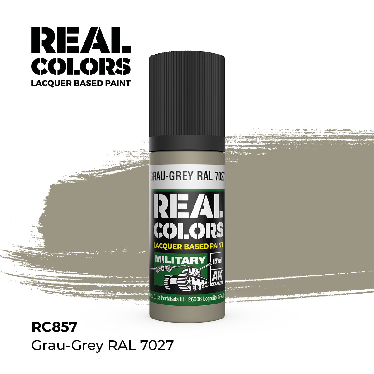 AK Interactive REAL COLORS Grau-Grey Ral 7027 17 ml.