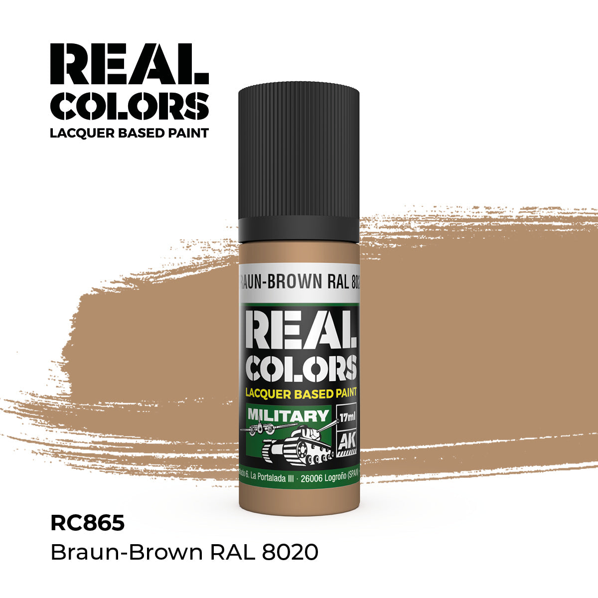 AK Interactive REAL COLORS Braun-Brown Ral 8020 17 ml.
