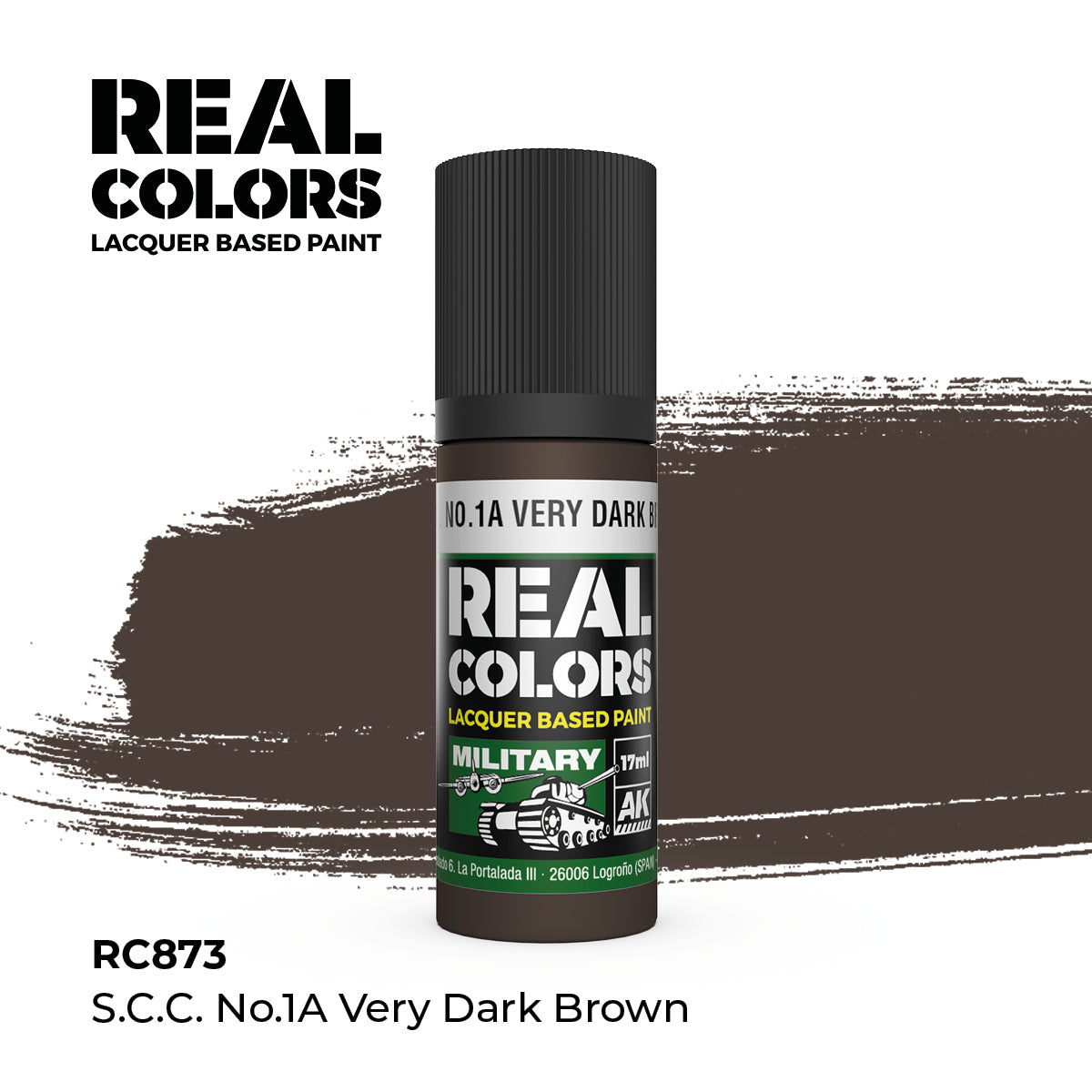 AK Interactive REAL COLORS S.C.C. No.1A Very Dark Brown 17 ml.