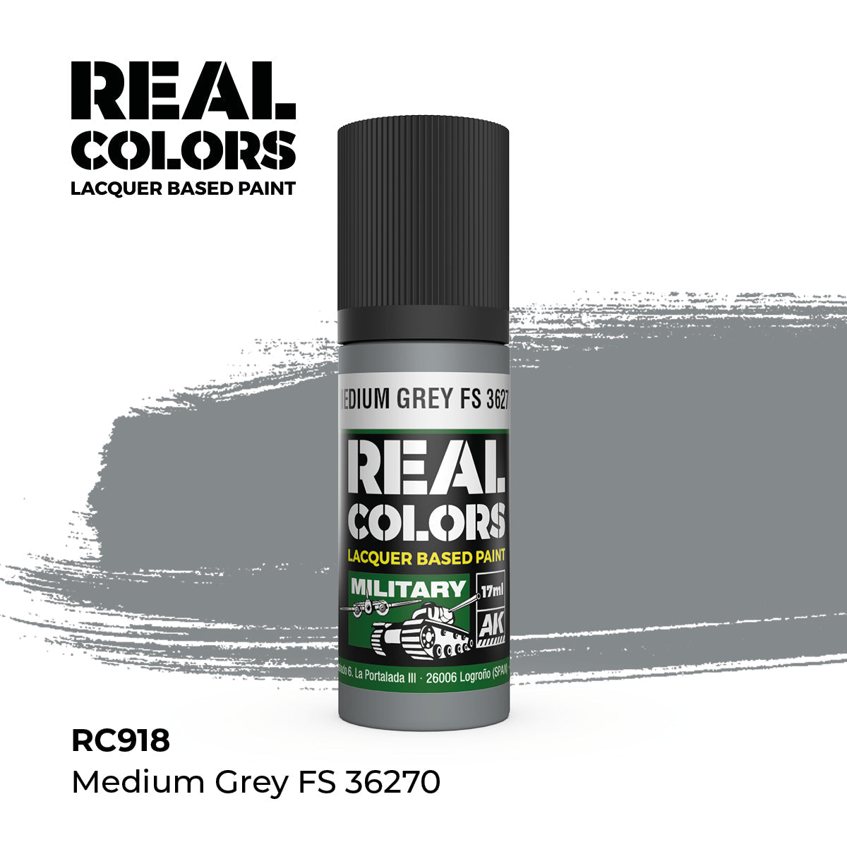 AK Interactive REAL COLORS Medium Grey Fs 36270 17 ml.
