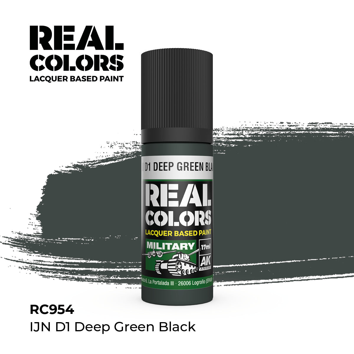 AK Interactive REAL COLORS Ijn D1 Deep Green Black 17 ml.