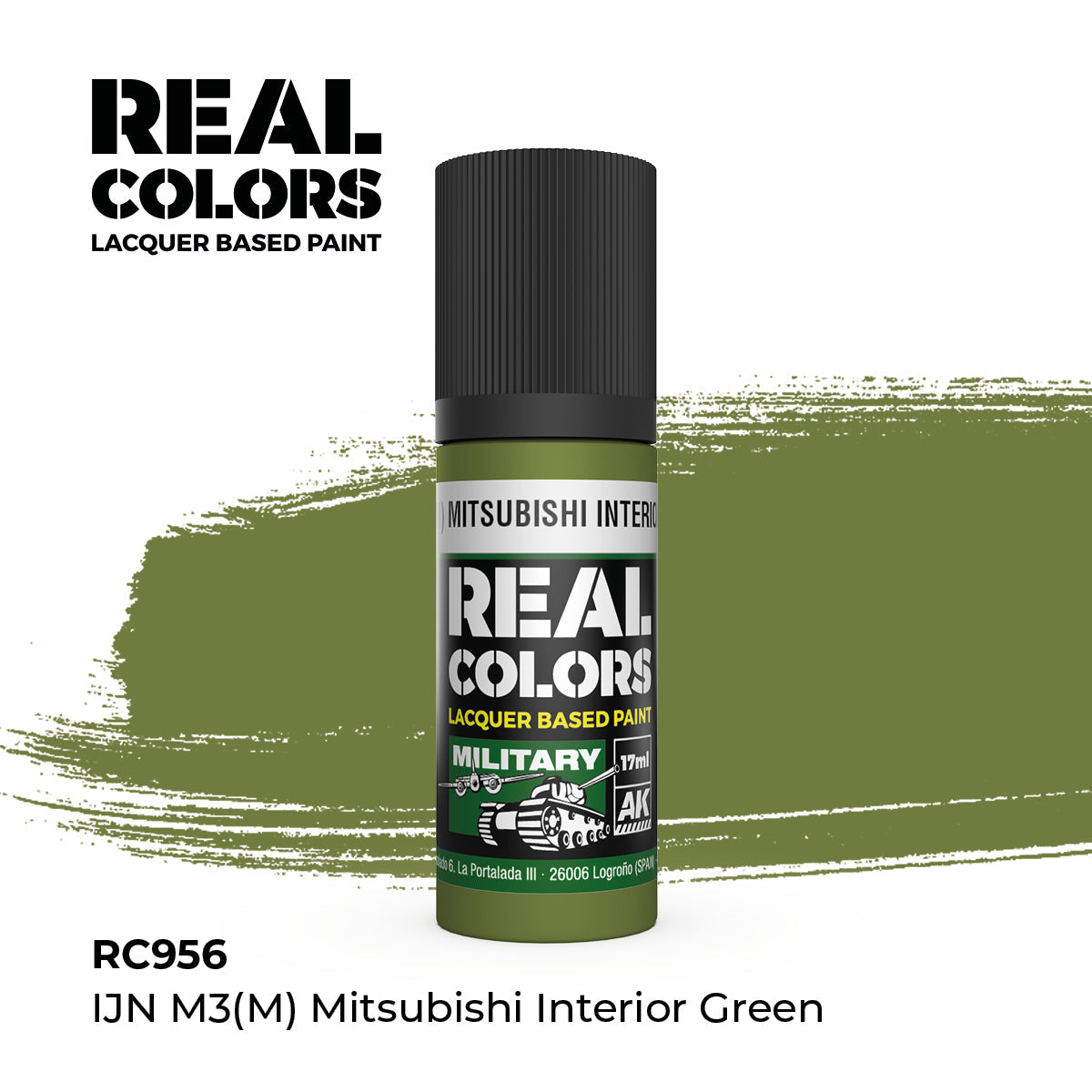 AK Interactive REAL COLORS Ijn M3 (M) Mitsubishi Interior Green 17 ml.