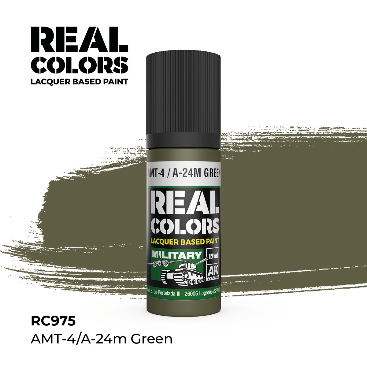 AK Interactive REAL COLORS Amt-4 / A-24M Green 17 ml.