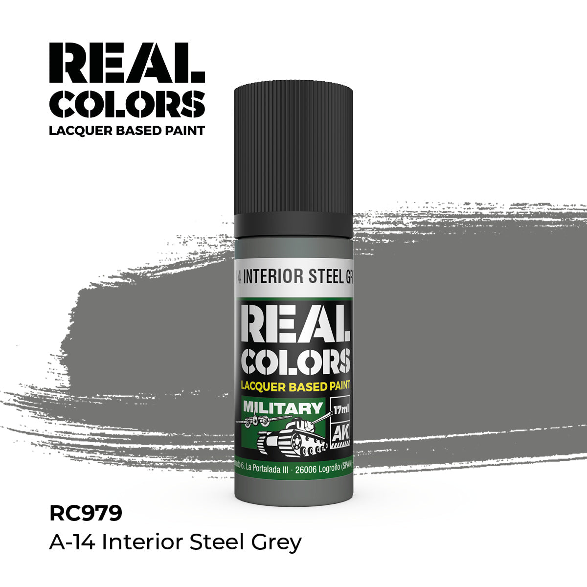AK Interactive REAL COLORS A-14 Interior Steel Grey 17 ml.