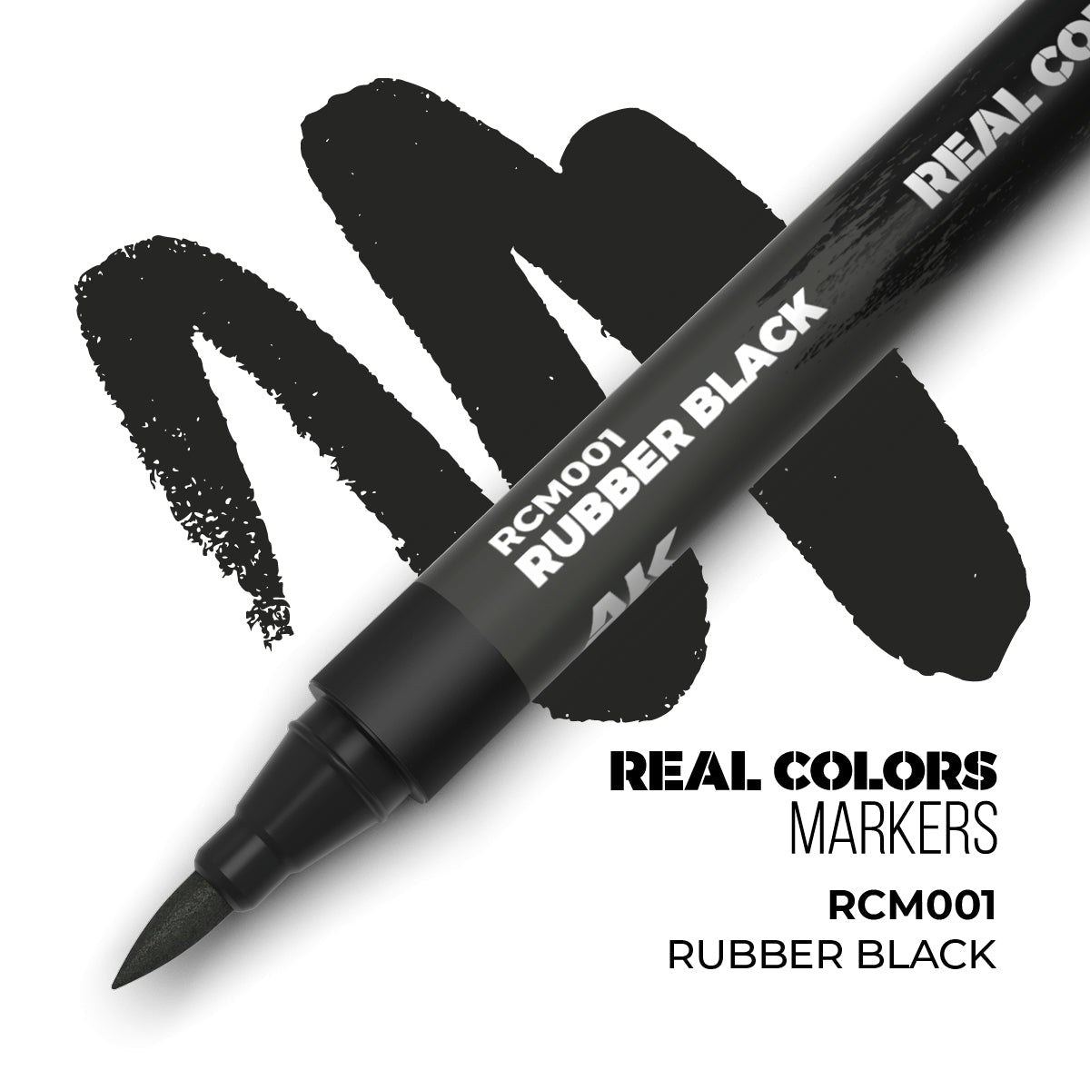 AK Interactive REAL COLORS MARKERS Rubber Black