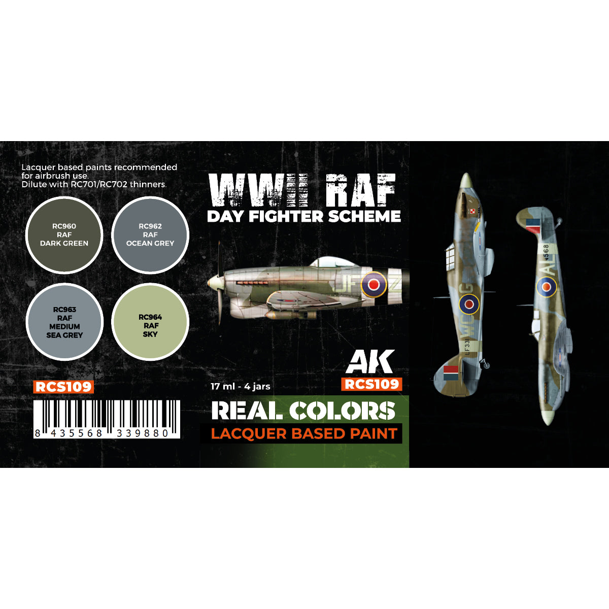 AK Interactive REAL COLORS SETS Wwii Raf Day Fighter Scheme Set
