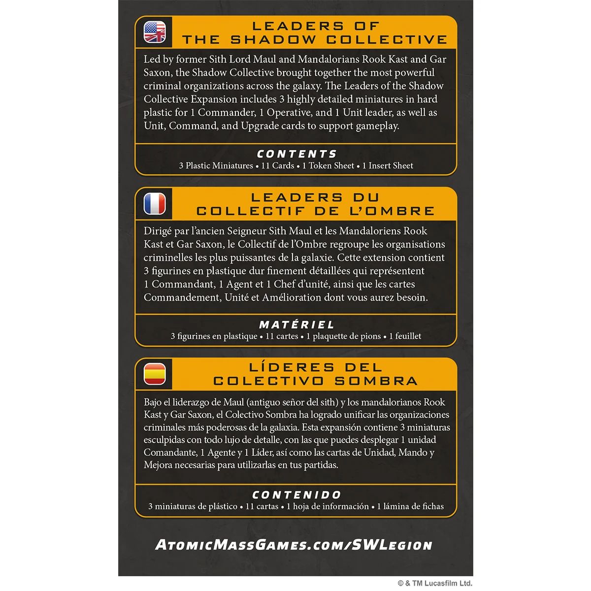 Star Wars Legion - Leaders of the Shadow Collective