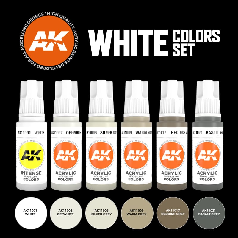 AK Interactive 3GEN White Colors Set