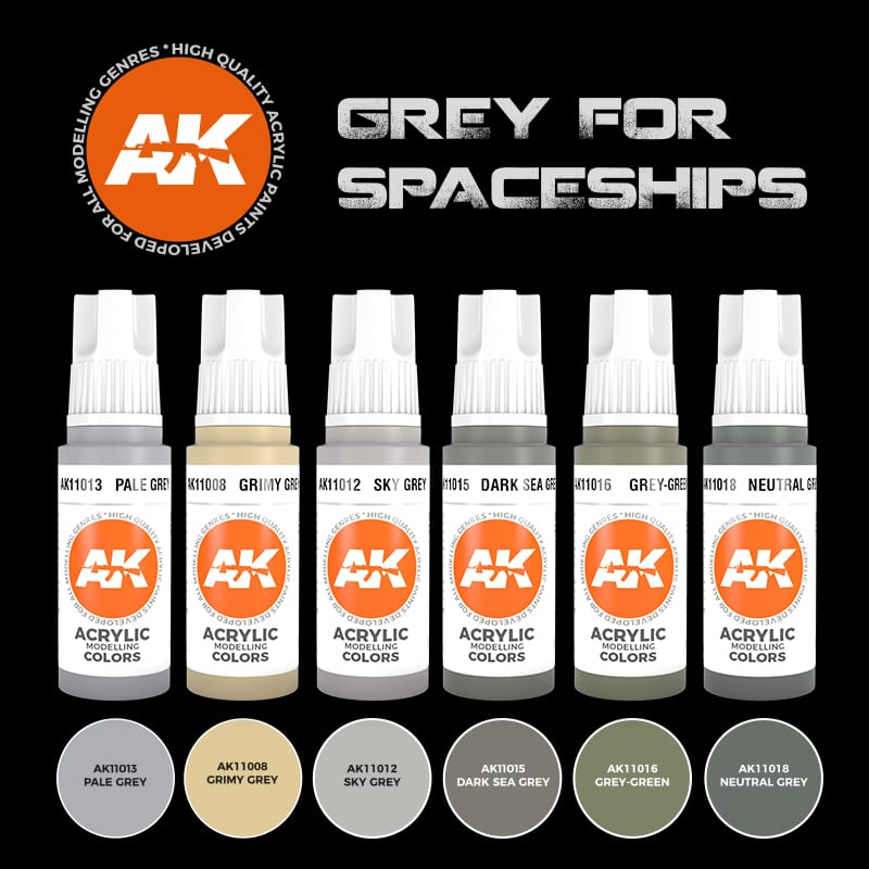 AK Interactive 3GEN Grey For Spaceships Set