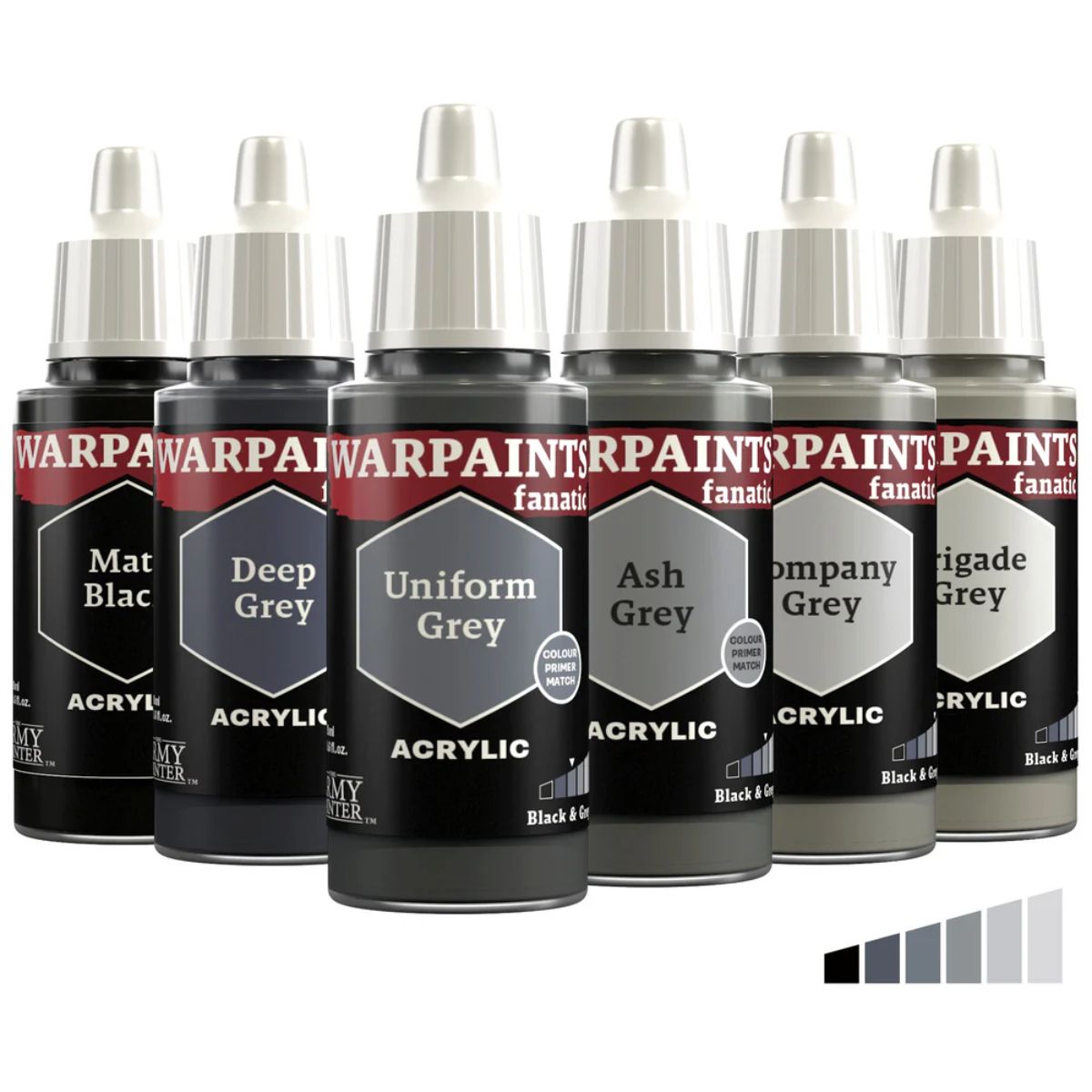 The Army Painter Warpaints Fanatic Black & Greys Bundle