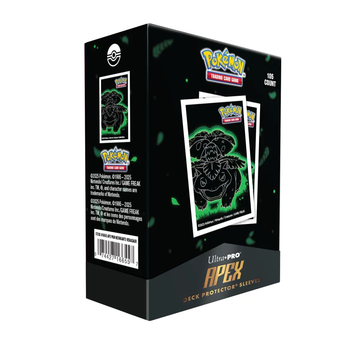 Ultra Pro Neon Kanto Bisaflor APEX Deck Protector® Sleeves 105ct