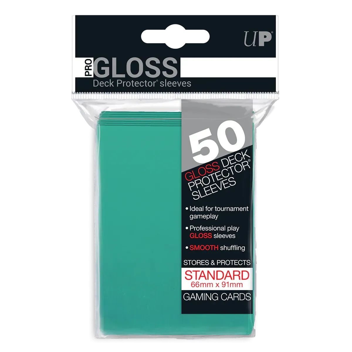 Ultra Pro: PRO-Gloss 50ct Standard Deck Protector® Sleeves Aqua