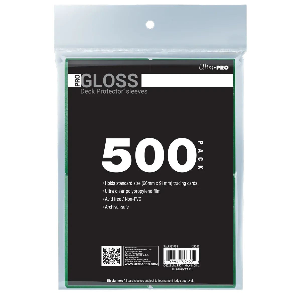 Ultra Pro PRO-Gloss Standard Deck Protector Sleeves Bundle 500ct Green