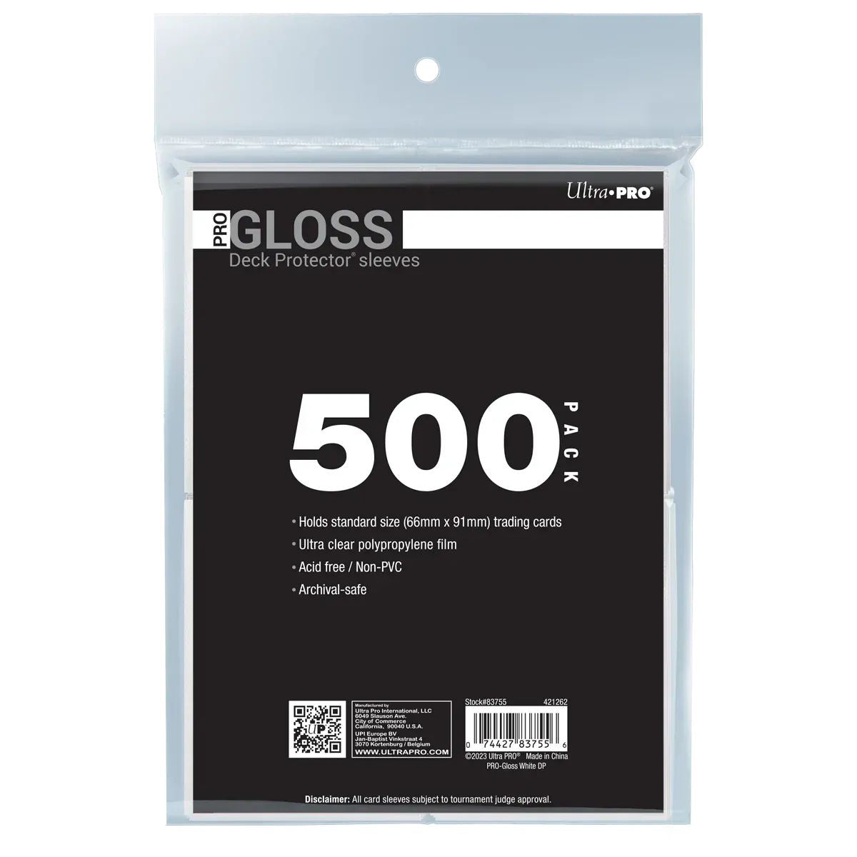 Ultra Pro PRO-Gloss Standard Deck Protector Sleeves Bundle 500ct White