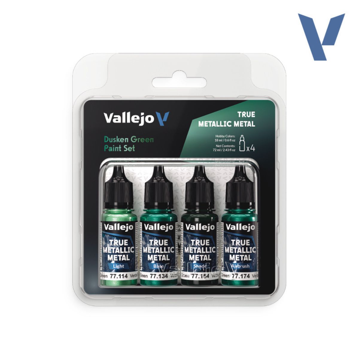 Vallejo Dusken Green - True Metallic Metal Paint Set