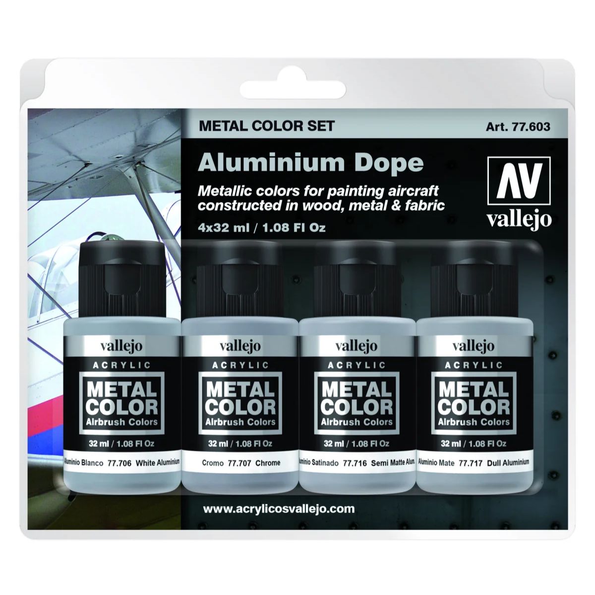 Vallejo Metal Color Aluminium Dope Set (4)