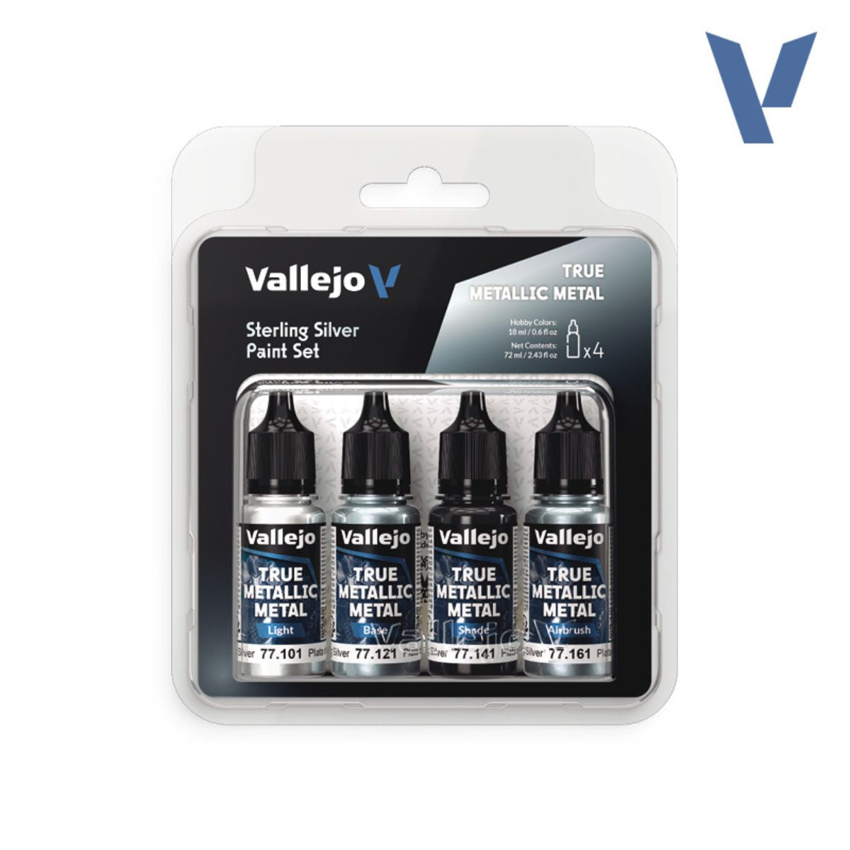 Vallejo Sterling Silver - True Metallic Metal Paint Set