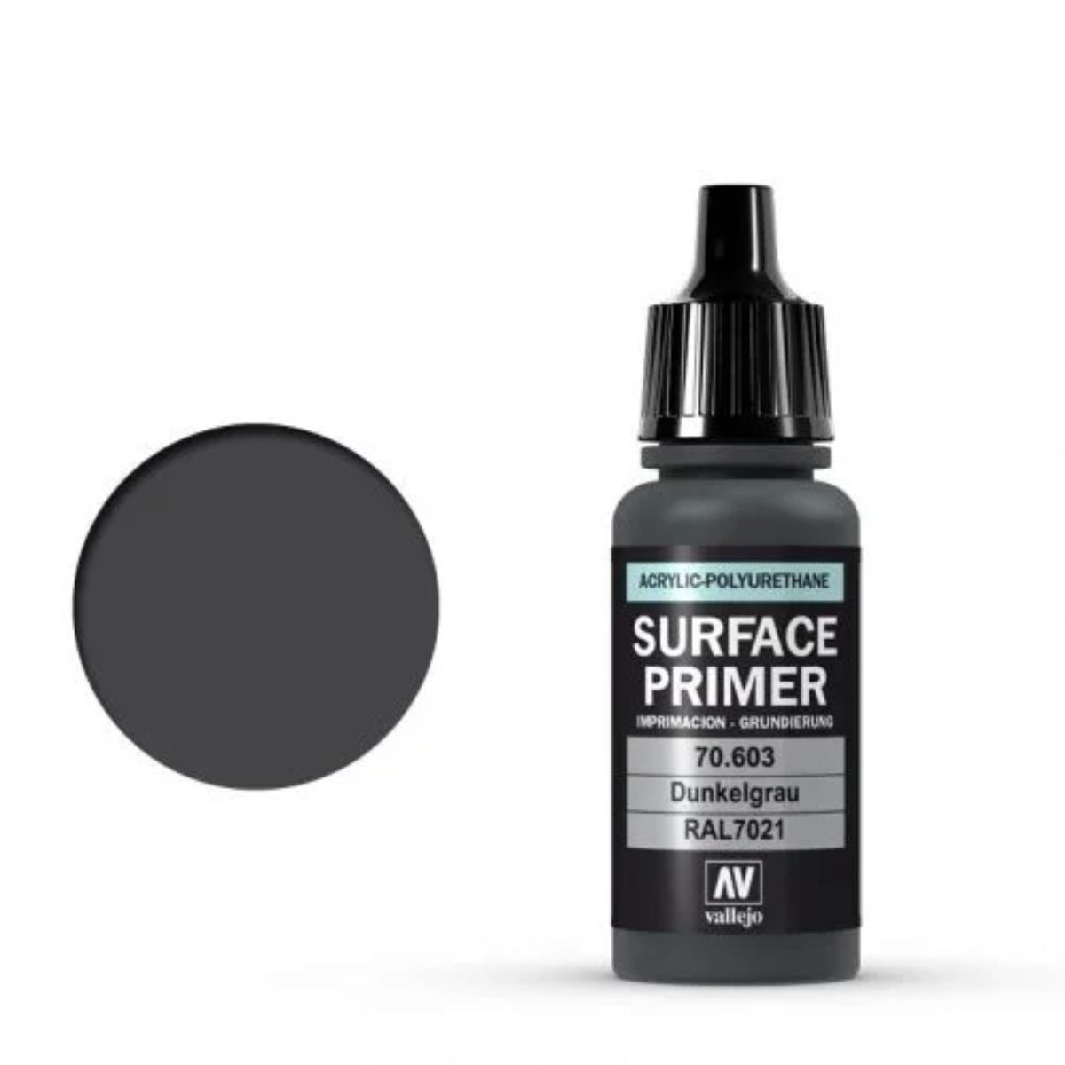 Vallejo Surface Primer German Schwarzgrau (RAL7021) 17 ml