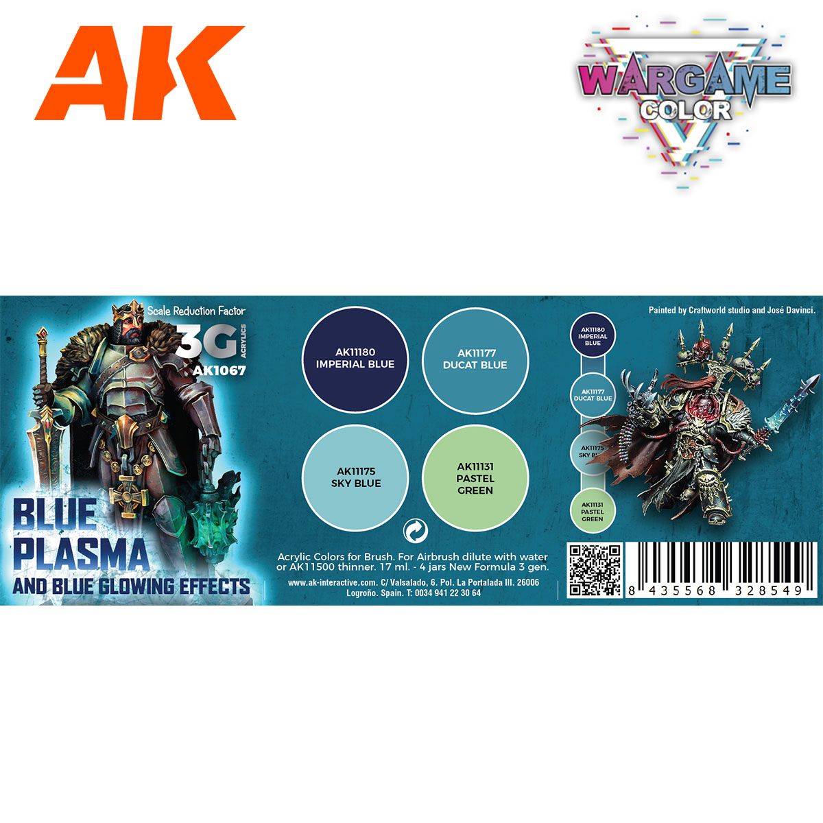 AK Interactive Wargame Color Set. Blue Plasma And Glowing Effects
