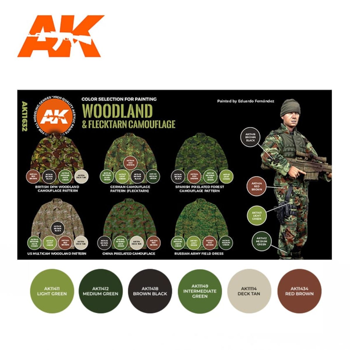 AK Interactive Modern Woodland And Flecktarn Camouflages 3G