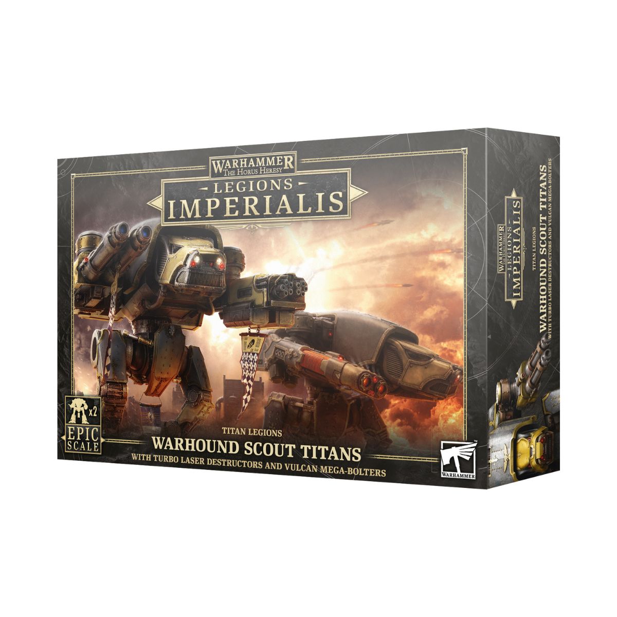 arhammer The Horus Heresy Legions Imperialis Titan Legions Warhound Scout Titans with Turbo Laster Destructors and Vulcan Mega-Boulters